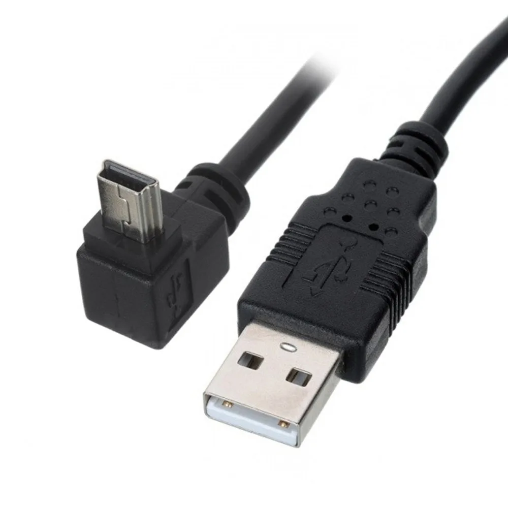 50 см 90 градусов угловой мини USB Тип B к 2 0 Мужской кабель для передачи данных и