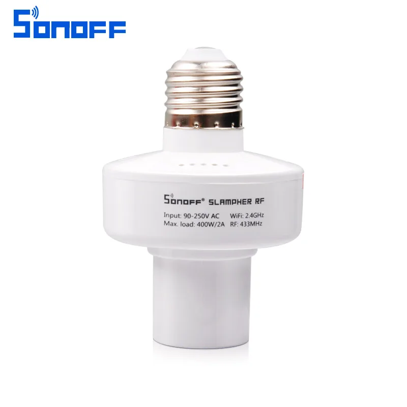Интеллектуальный выключатель света sonoff wifi светильник переключатель патрон RF пульт дистанционного управления беспроводной прерыватель Wi Fi пульт дистанционного управления для умного дома 220V E27 винт