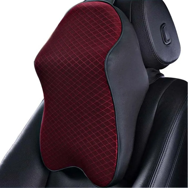 Подушка для шеи Memory Foam Автомобильный подголовник поддержка талии Массажная кожа