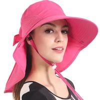 women fishing hats large sun shade 99 9 uv block heat insulation ladies female outdoor waterproof beach travel cap rose red