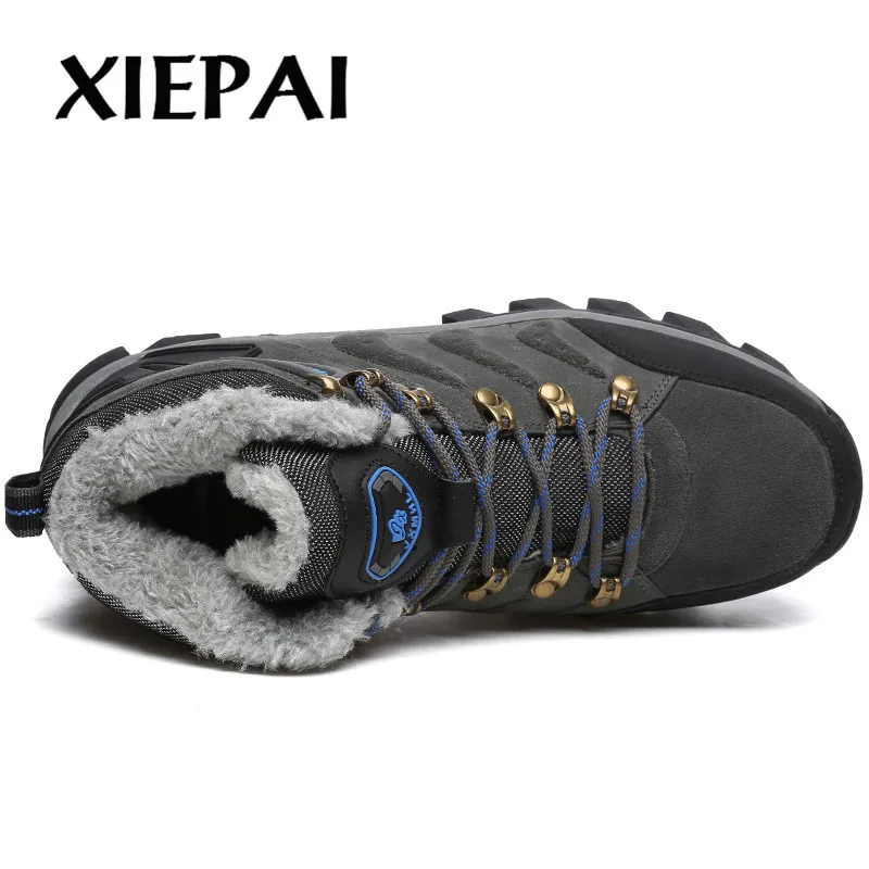 2019 супер теплые мужские зимние ботинки замшевые кожаные меховые плюшевые