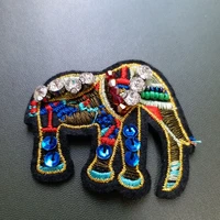 1pc handmade sequin camel elephant patches for clothing diy rhinestone beaded sew on patch embroidery applique parche ropa