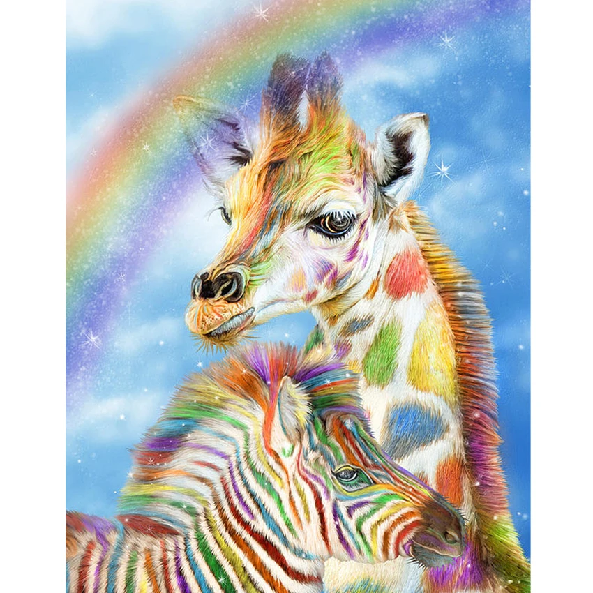5D DIY наборы для алмазной живописи Радужный олень полный круглые стразы Алмазная