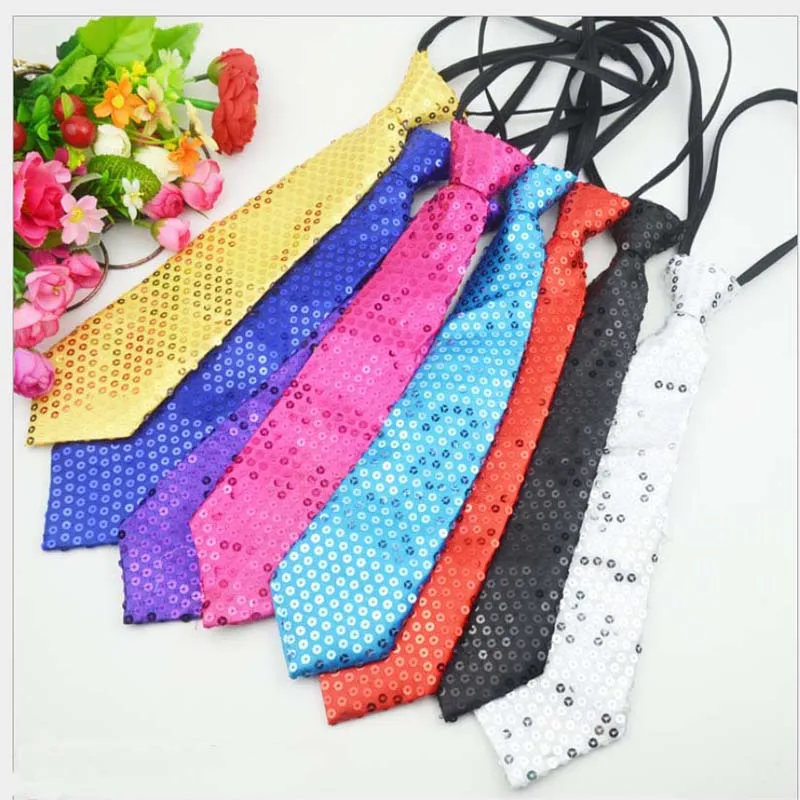 20 шт./лот регулируемый галстук-бабочка с блестками для взрослых и детей нарядное