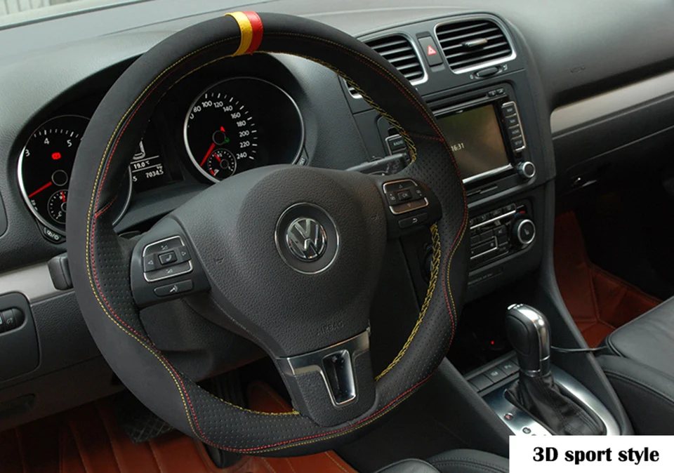 Автомобильный чехол на руль из натуральной кожи для гольфа 4 7 polo sedan beetle Volkswagen, аксессуары для рулевого колеса
