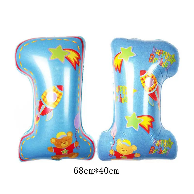 TSZWJ New Boys and Girls Series Aluminum Balloons Baby One Year Old Birthday Children's Festival Party Decoration | Дом и сад