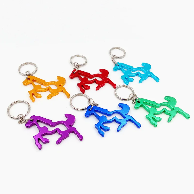 Multifunction Outdoor Cute Horse Animal Bottle Opener Keychain Keyring Wine Beer Can Opener EDC Tools Xmas Portable Decoration