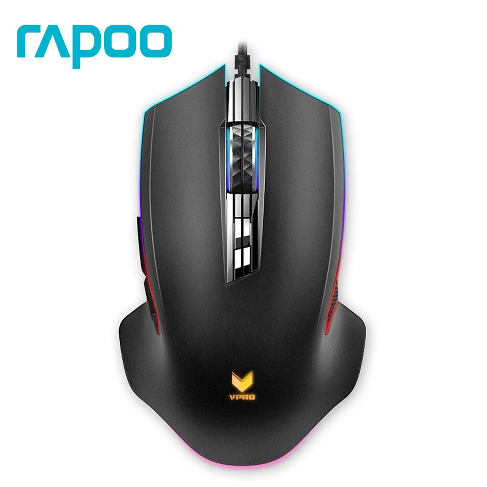 2018 New Rapoo V20PRO 8000 DPI 9 Programmable Buttons Sensor PMW3325 Optical Gaming Mouse for Professional Gamer PUBG RGB | Компьютеры и