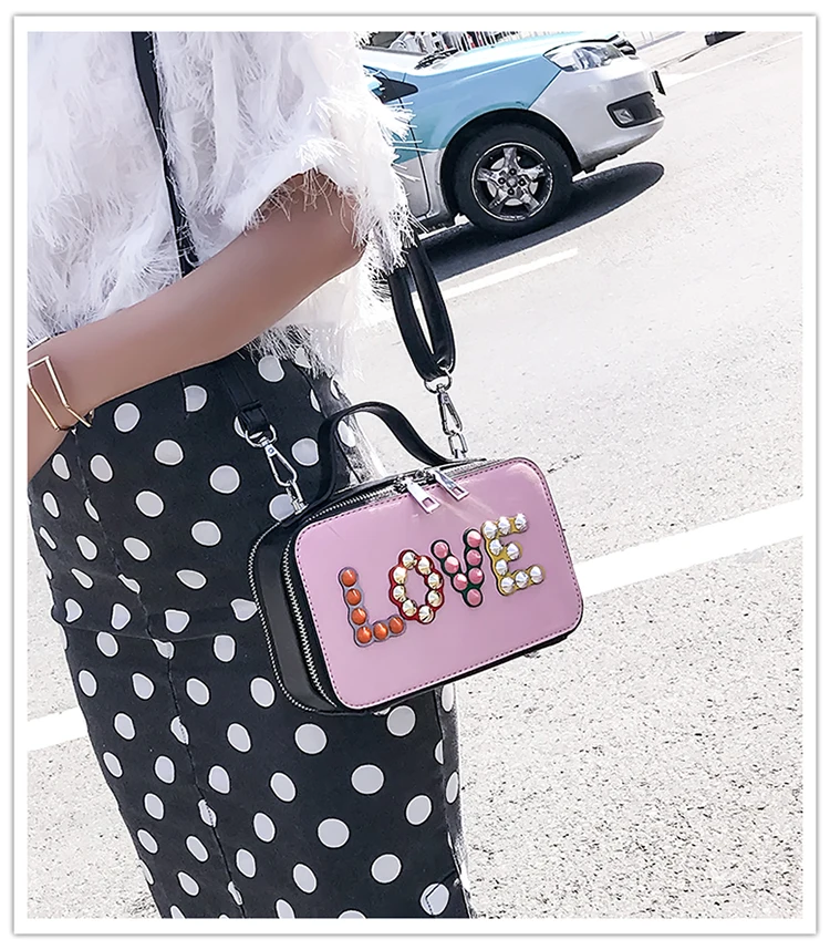2018 новая корейская мода одно плечо сумка ретро женская маленькая квадратная -