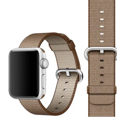 Coffee Caramel Лямка из нейлоновой ткани для наручных часов Apple watch, версии 44 мм 40 мм, correa, aplle watch 42 мм, 38 мм, браслет на запястье ремень наручных часов Iwatch, 4/3/2/1 - Цвет ремешка: Coffee Caramel