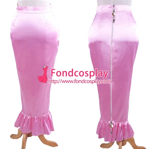 Горничная Сисси Запираемая атласная юбка рыбий хвост сделанная на заказ [G1609]| |