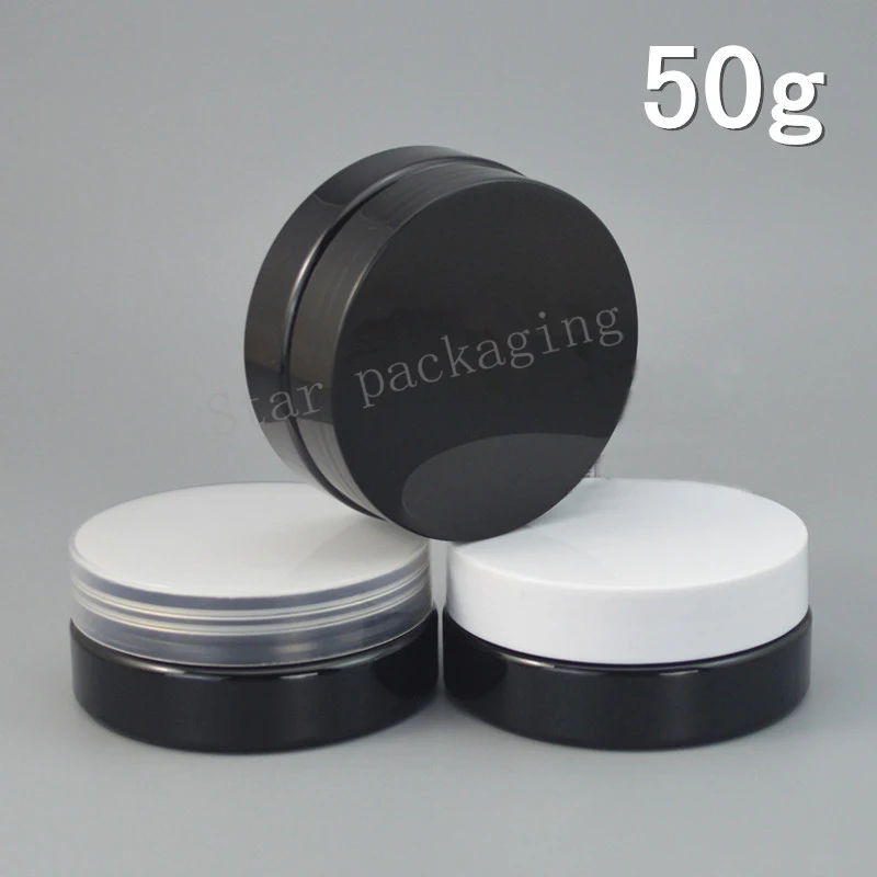 

30pcs 50g Empty Black Cosmetic Cream Jar With Screw Cap 50cc Solid Perfumes Container Powder Bottles Balm Pot Cream Jars