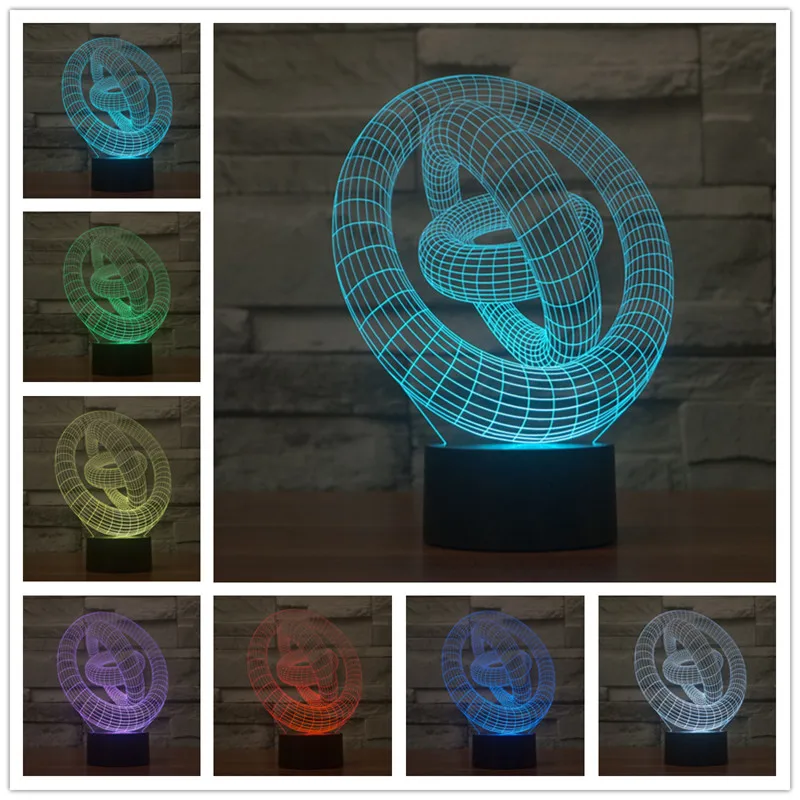 

Сенсорное управление 3D иллюзия Ночная 7 видов цветов Изменение USB LED настольная лампа ночник для детей настольная лампа