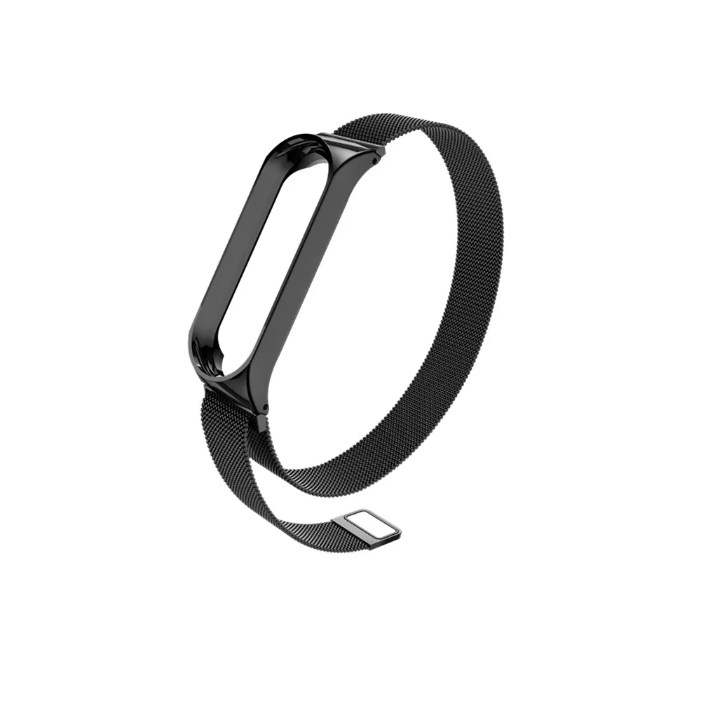 Магнитный ремешок mi Band 3 наручный металлический Безвинтовой браслет из нержавеющей стали для Xiaomi mi Band 3 браслет mi band 3 напульсники mi Band 3 ремешок - Цвет: Black