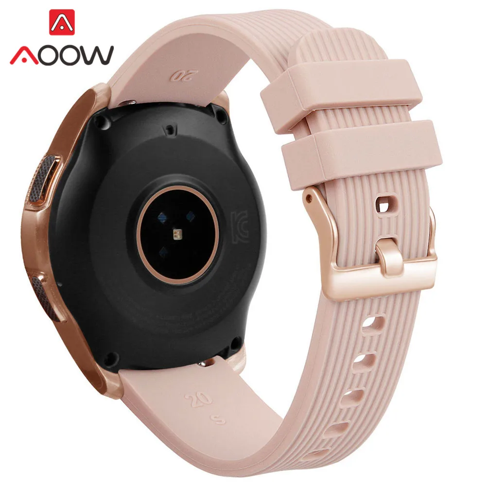 Ремешок силиконовый спортивный для Samsung Galaxy Watch Active 42 мм Gear S2 Huami Amazfit bip браслет с