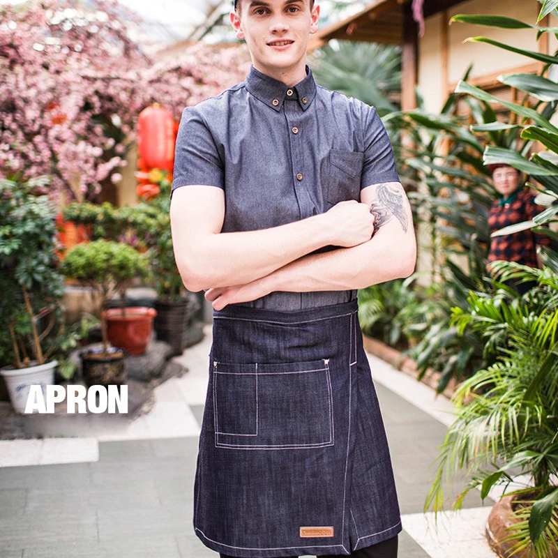 Новый Джинсовый ковбойский фартук с карманами для барбекю Джинсы взрослых