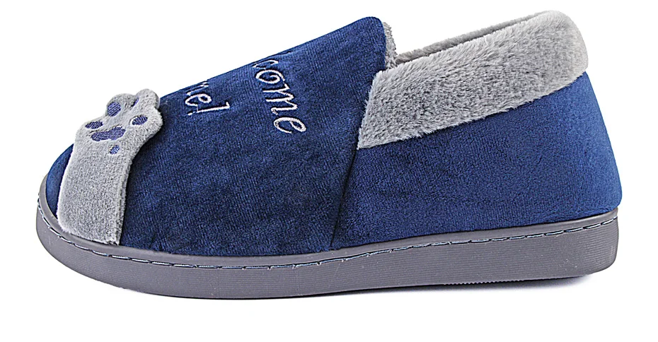 ShoeFurry/хлопковая обувь с рисунком кота; мужские зимние домашние тапочки; нескользящая домашняя обувь; мужские теплые плюшевые тапочки для спальни; Утепленная обувь
