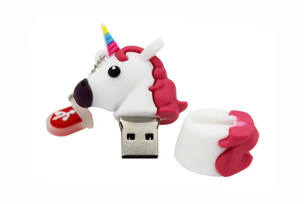 Флеш-накопитель в виде единорога накопитель 128 ГБ USB флэш-накопитель 128 Гб 64 ГБ 32 ГБ 16 ГБ 8 ГБ милый конский Флешка 256 ГБ флэш-диск USB карта памяти