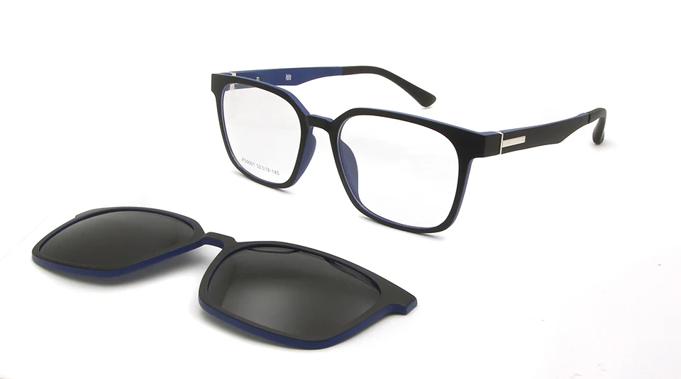 square eyeglass blue TR90 ультралегкие мужские солнцезащитные очки на застежке, поляризованные магнитные солнцезащитные очки с магнитной оправой, женские квадратные очки - Цвет оправы: square eyeglass blue
