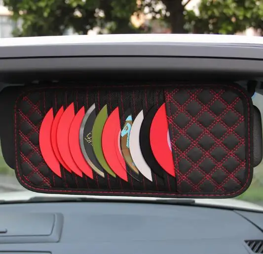 Автомобильный кожаный многофункциональный CD ящик для хранения автомобиля