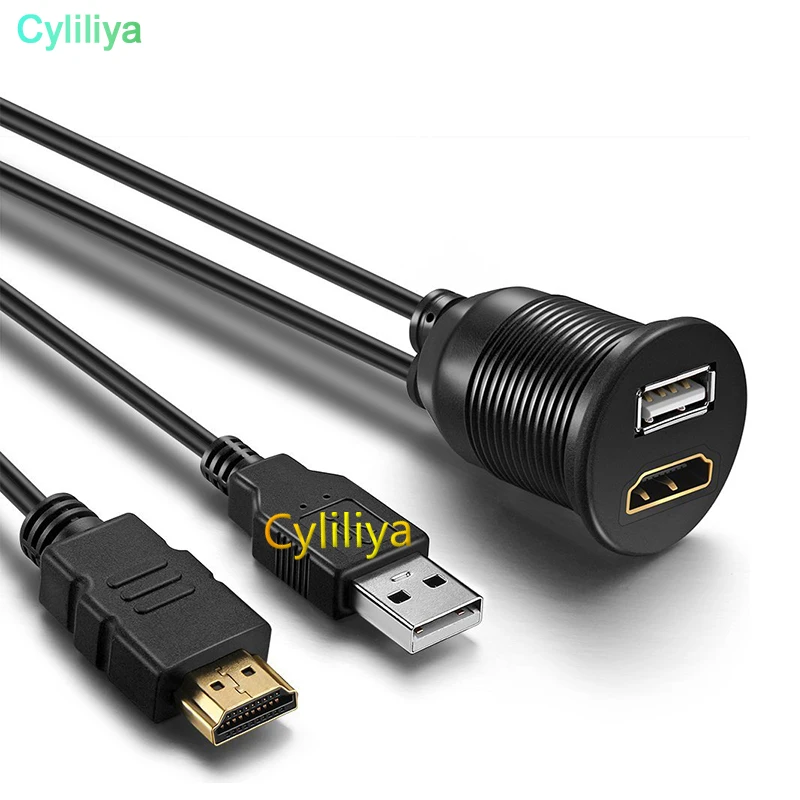 100 шт. x 3 фута Автомобильный USB HDMI AUX панель расширения кабель для скрытого монтажа