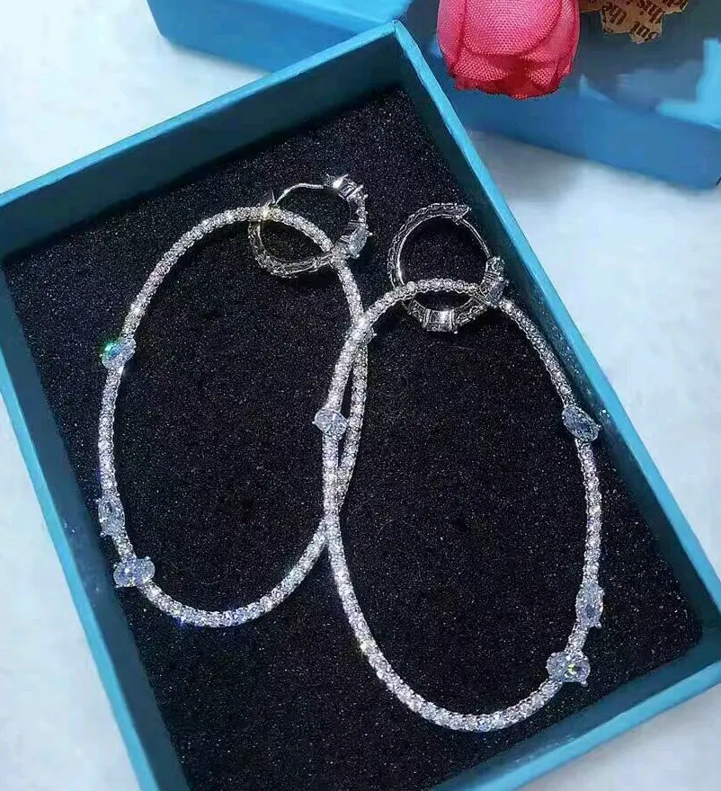 Большие Овальный Круглый Серьги SINZRY элегантные прозрачные белые серьги с