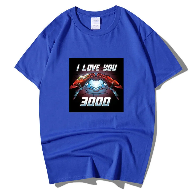 Marvel Movie Avengers 4 Endgame Iron Man Tony Stark I Love You 3000 Times Cotton T Shirt Мужская одежда