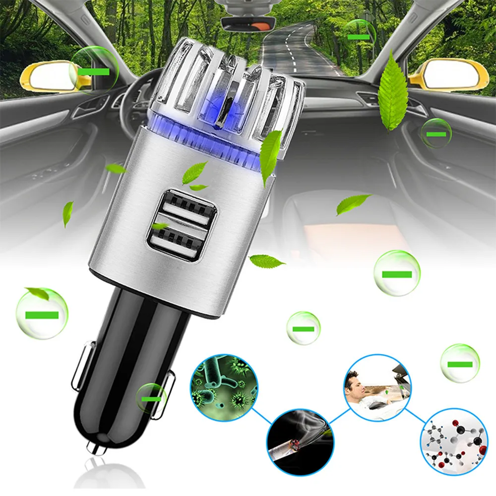 Автомобильный ионизирующий очиститель воздуха 2 в 1 USB кислородный бар освежитель