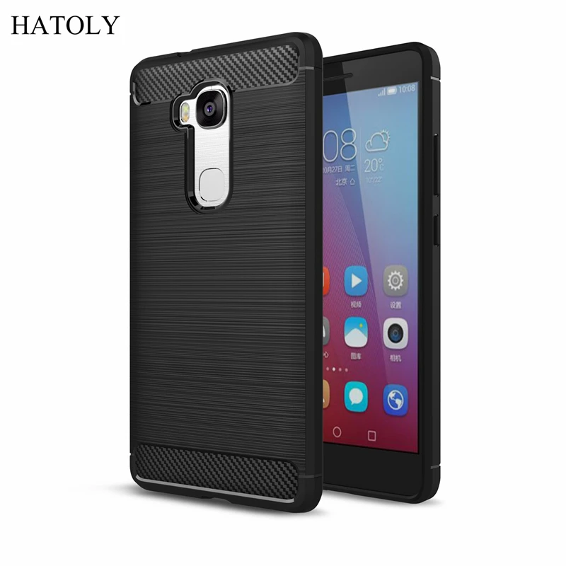 Чехол HATOLY для huawei Honor 5X противоударный мягкий силиконовый чехол с ворсом из ТПУ GR5