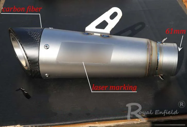 C 61 51 мм 61 мм 63 мм мотоцикла углеродного волокна titanium сплав глушитель выхлопной трубы слипоны выхлопных газов для S1000RR - Цвет: C 61