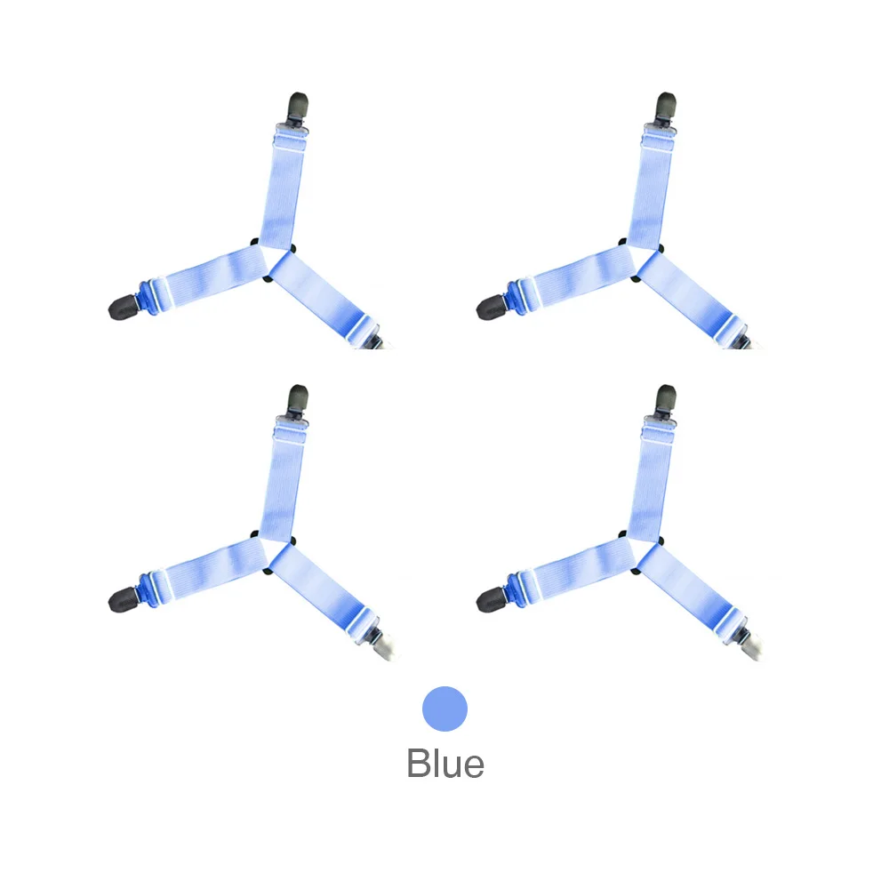 Blue 4 шт. эластичные захваты для простыни, зажим для полотенец, чехол для матраса, держатель для одеяла, крепеж, Нескользящие зажимы для ремня, домашняя Прямая поставка - Цвет: Blue