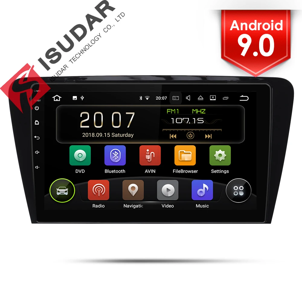 Isudar 2 Din Авто Радио Android 9 для Skoda/Octavia 2014-4 ядра оперативная память г Автомобильный