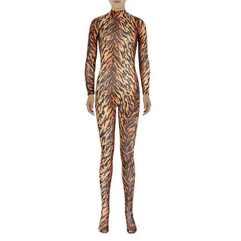 Черный Костюм животного тигра, Зебра, леопард, камуфляж, лайкра, Zentai, костюм косплей, карнавал, Хэллоуин, взрослый комбинезон, полноразмерные, вечерние, для детей - Цвет: Черный