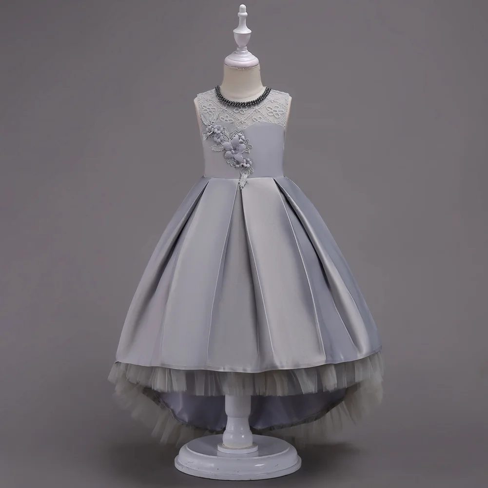 Платья с цветочным узором для девочек кружевное бальное платье без бретелек