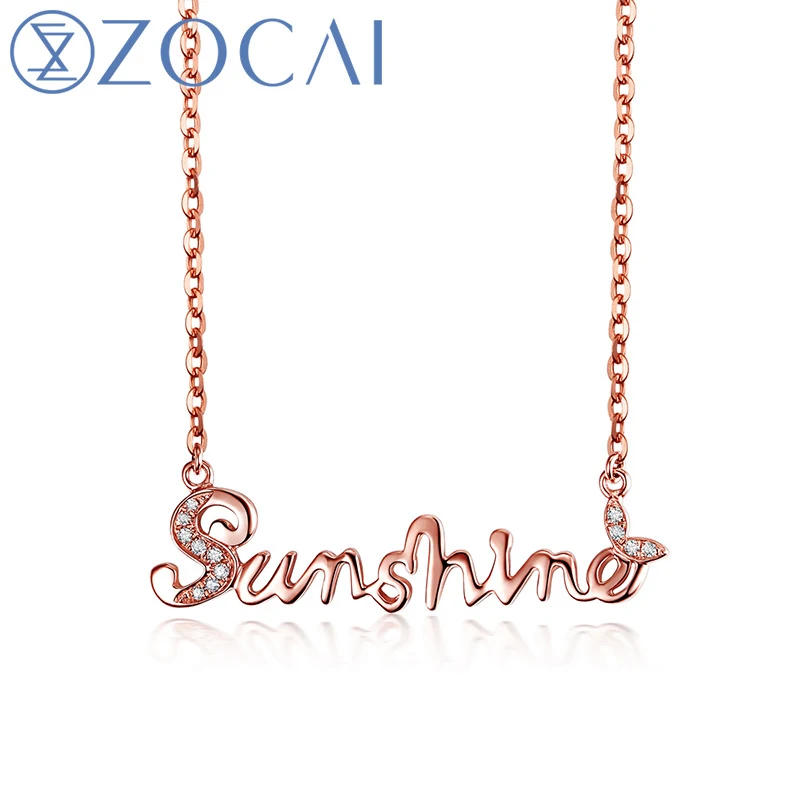 

Ожерелье ZOCAI You are my sunshine ожерелье из 18-каратного розового золота с бриллиантами 0,03 карат-Размер M one X00527