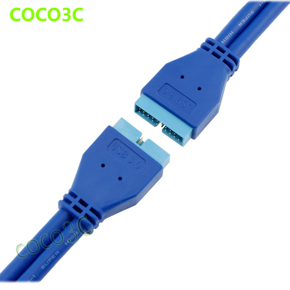 50 см материнская плата 19 / 20 Pin штекер-штекер порт Кабель USB 3 0 головка кабеля 5