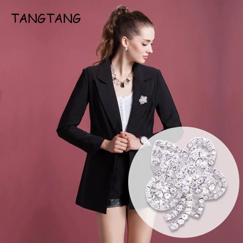 Булавки TANGTANG стразы хрустальные броши зажимы булавки для женщин серебряного