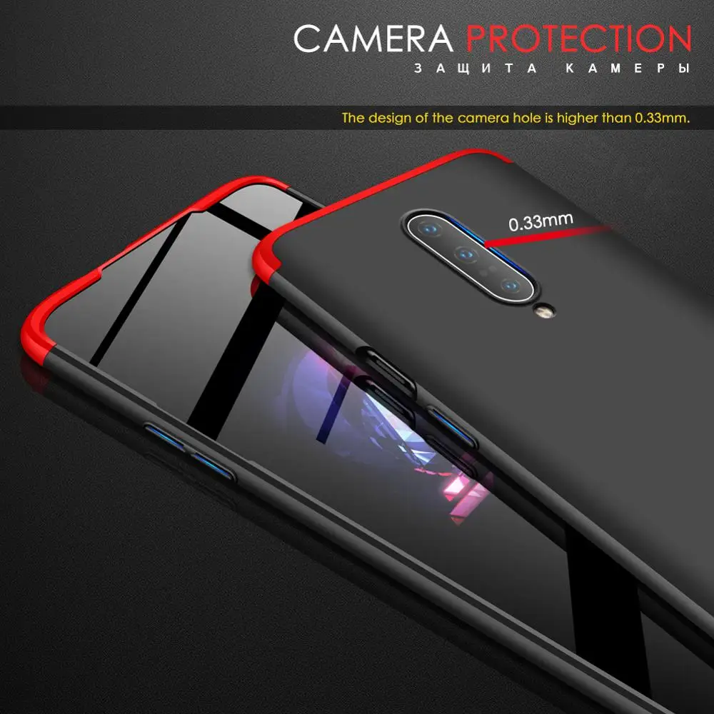 GKK, чехол для Oneplus 7 7t pro, чехол 360, полная защита, ударопрочный, матовый, Жесткий ПК, 3 в 1, для Oneplus 7 7t pro, чехол