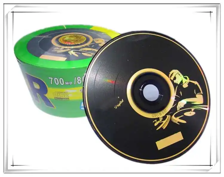 Wholesale 10 Discs Grade A 700 MB Blank DJ Black Printed CD-R