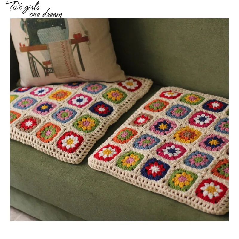 Online 45*45 Cm Handmade Crochet Cuscino Del Sedile Corea Del FAI DA TE Quadrato Casa Sedia Cuscino Nazionale Tratti Wedding Decor Prop Inaugurazione Della Casa Regalo