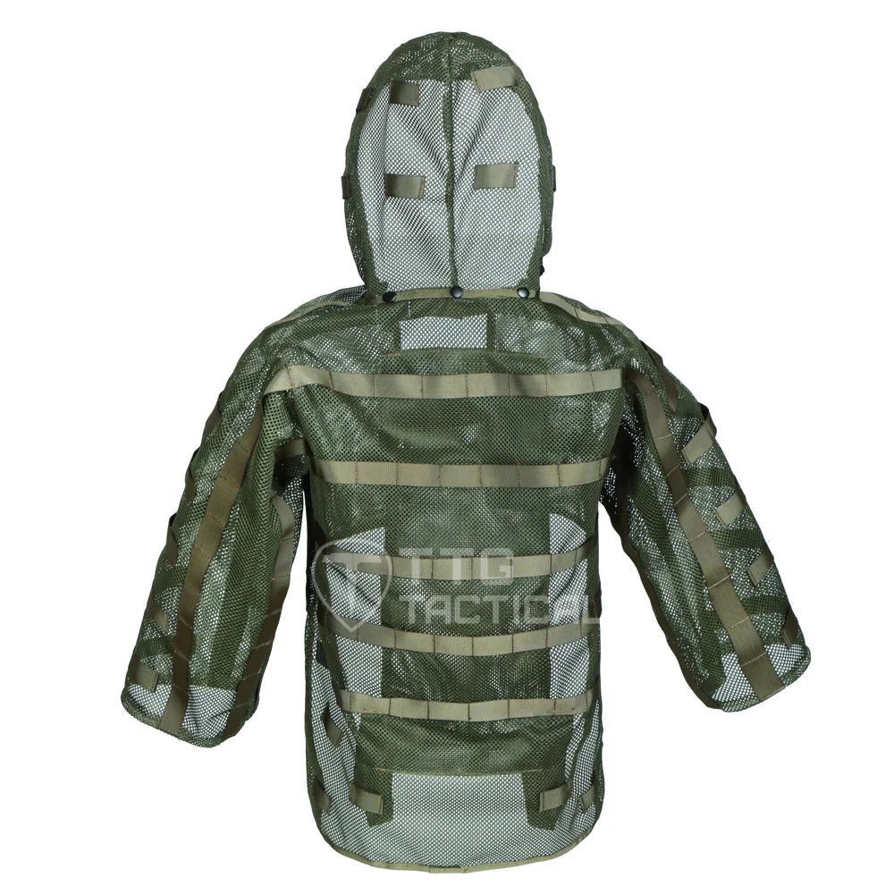 Фото Дышащий страйкбольный маскировочный костюм Base Sniper Tog Ghillie Suit Foundation, совместим с гидратацией, армейский зеленый №4