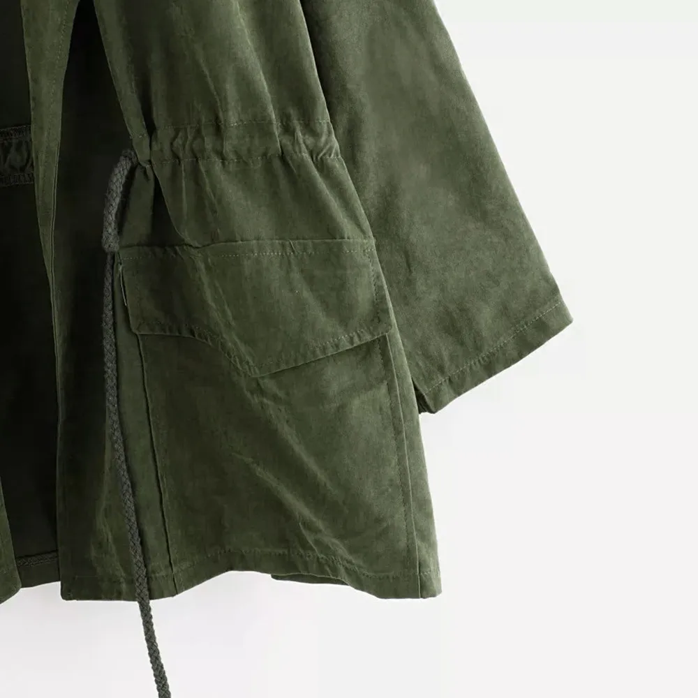 Женское Свободное пальто с длинным рукавом и капюшоном повседневная куртка