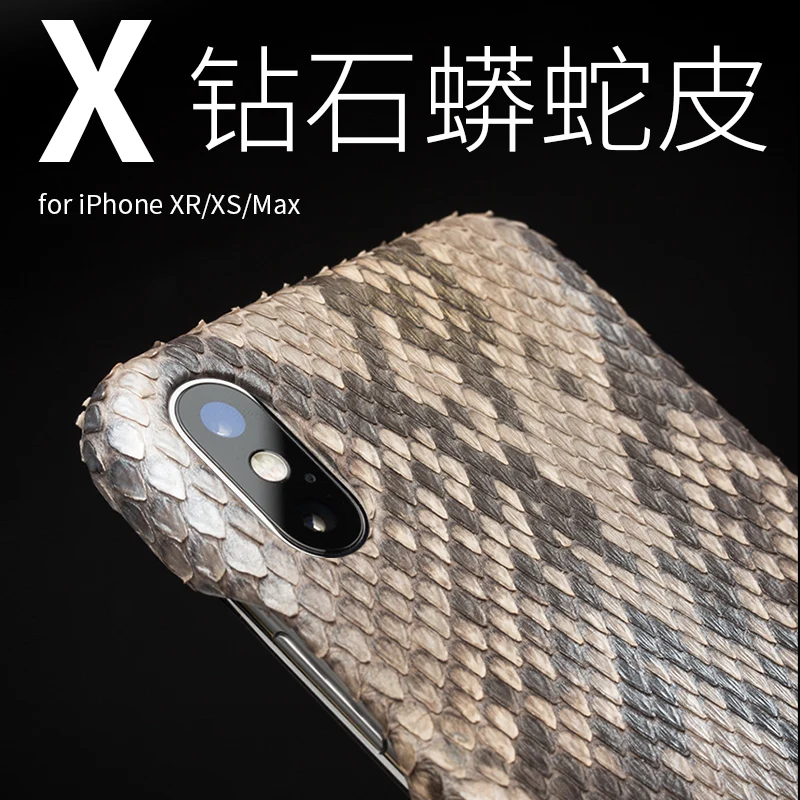 Новый оригинальный чехол для iphone X XR XS MAX из натуральной кожи питона Qialino|Бамперы| |