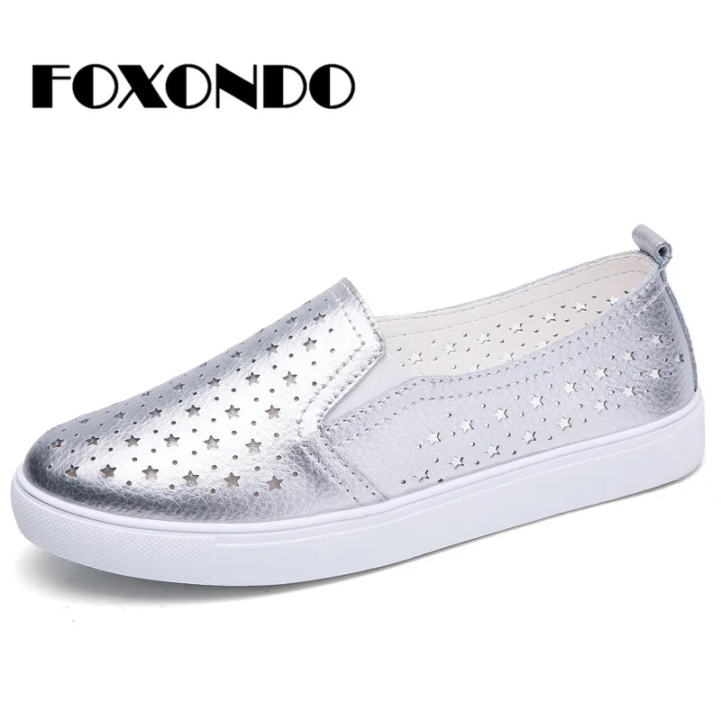 FOXONDO/2019 г. летние женские кроссовки на плоской подошве балетки лоферы без