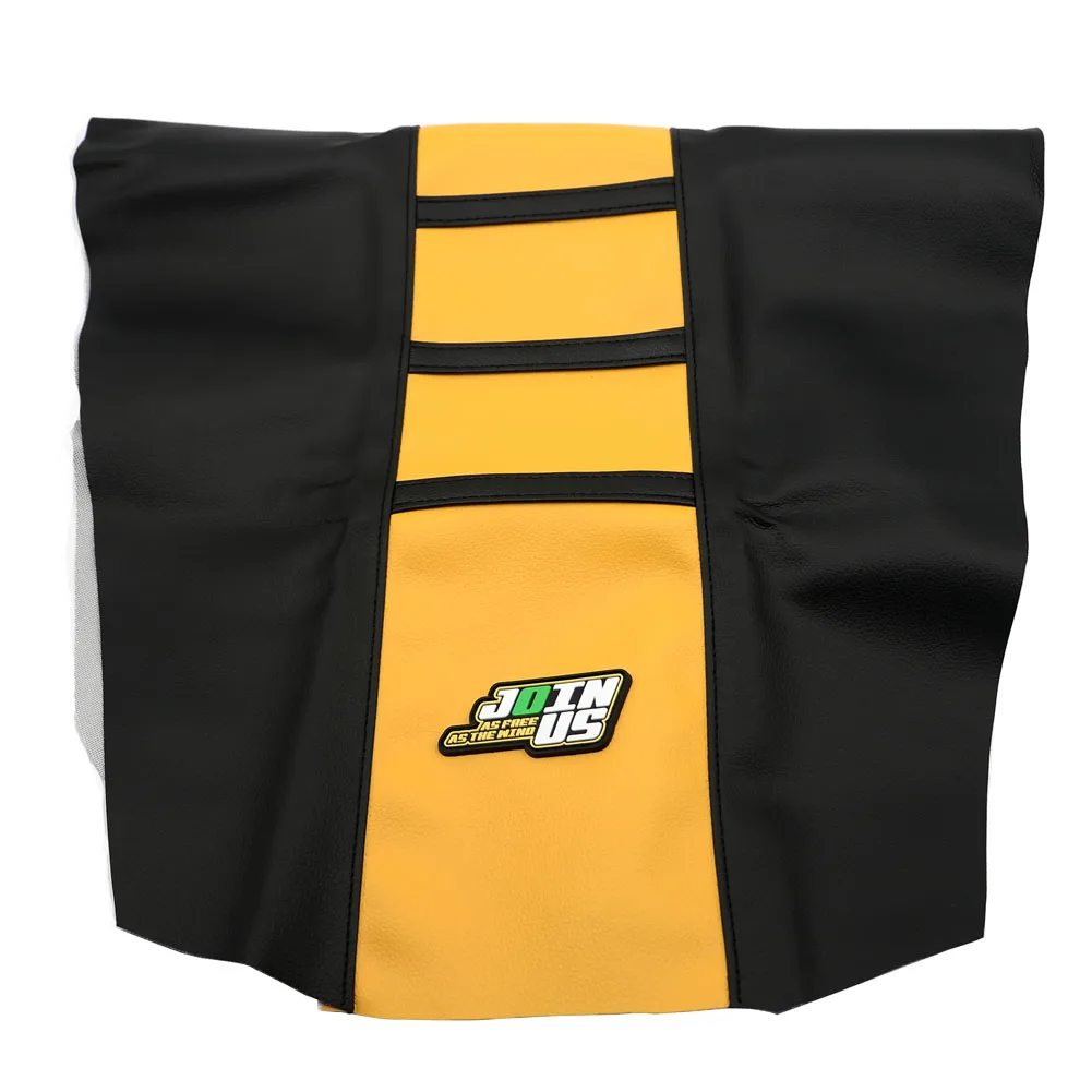 Black and Yellow Универсальный искусственная Мягкая Обложка сиденья в полоску для Kawasaki KDX 200 220 250 400 420 450 KLX 125 145 300R 400R 450R 650R KX450F по бездорожью - Цвет: Black and Yellow