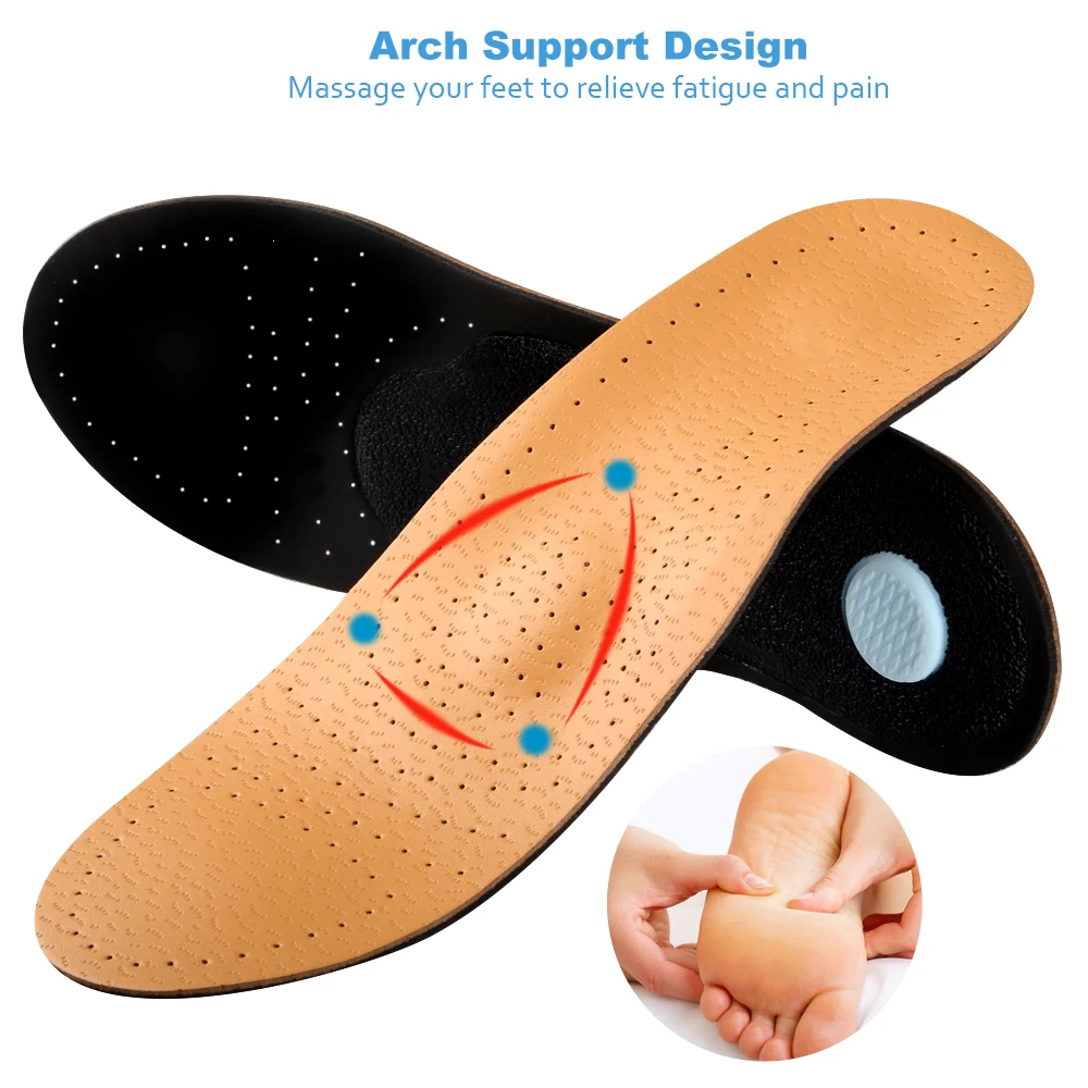 Ортопедический латекс стельки для ухода за ногами из кожи Elino антибактериальные