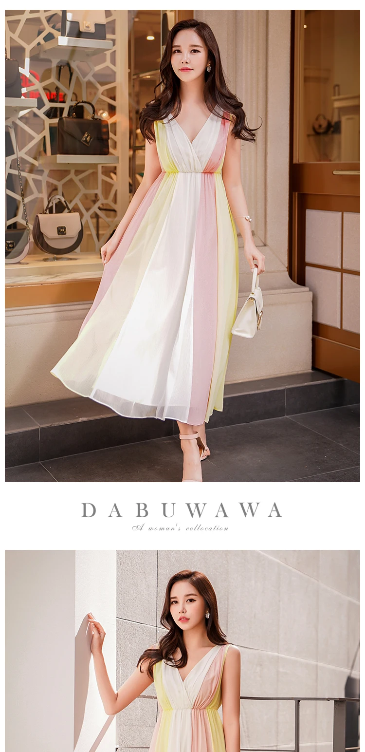 Dubuwawa, v-образный вырез, без рукавов, бохо, макси платье, женское, летнее, до щиколотки, вечерние, Пляжное, праздничное, Свинг, платья D18BDR017