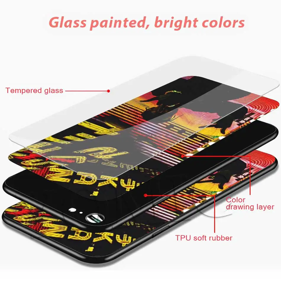 Чехлы с закаленным стеклом для Apple iPhone XR 7 8 6 6S Plus 11 Pro X XS MAX мягкий чехол для телефона