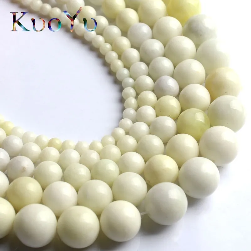 Круглые свободные шарики Ivorys Jades из натурального камня 15''Strand 4/6/8/10/12 мм для