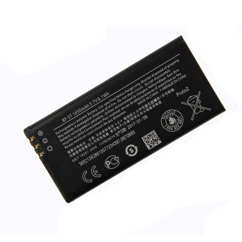 Оригинальный аккумулятор большой емкости для телефона Nokia Lumia 820T 820 BP5T 1650 мАч |